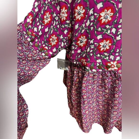 FREE PEOPLE MALIA EMBELLISHED BABYDOLL JACKET BLAZER  medium NWOT - Picture 5 of 8